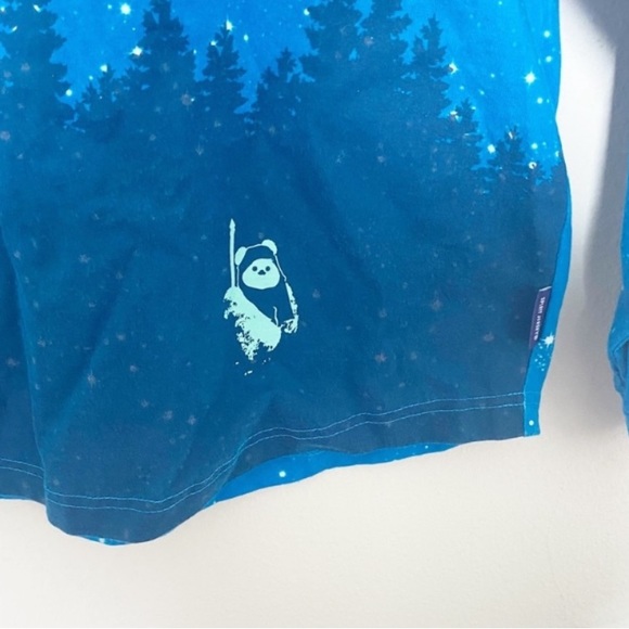 Disney Parks Star Wars ENDOR Spirit Jersey Ewok Blue Starry Sky Size Small - Picture 6 of 12